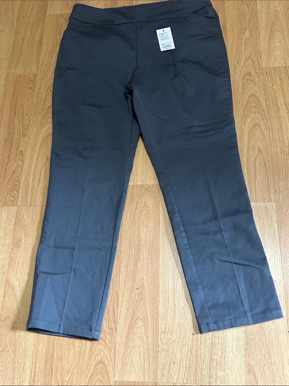 croft & barrow Women's The Effortless Stretch Straight-Leg Pants - Charcoal NWT